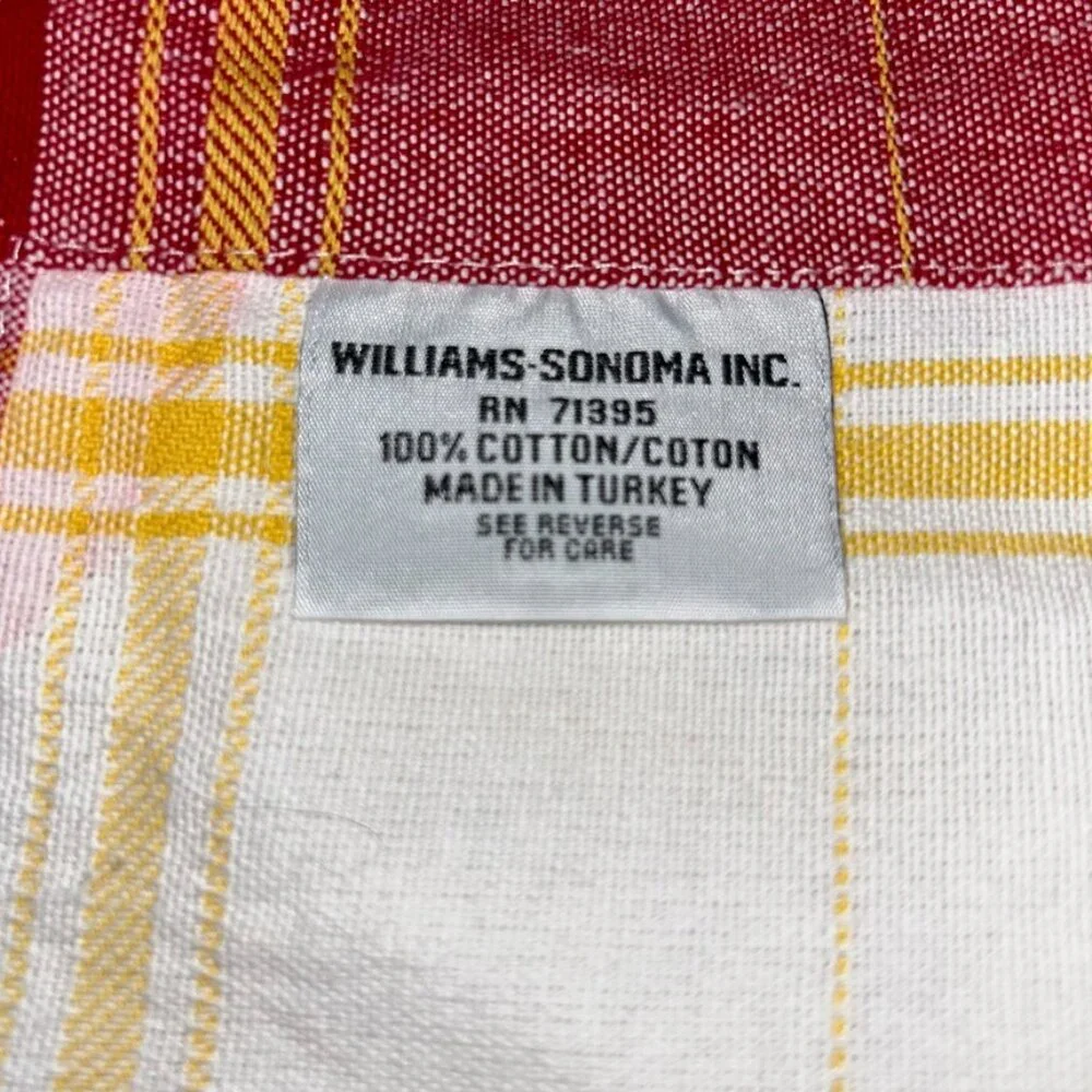 willams sonoma red yellow set of 4 PLACEMATS 100% Turkish cotton